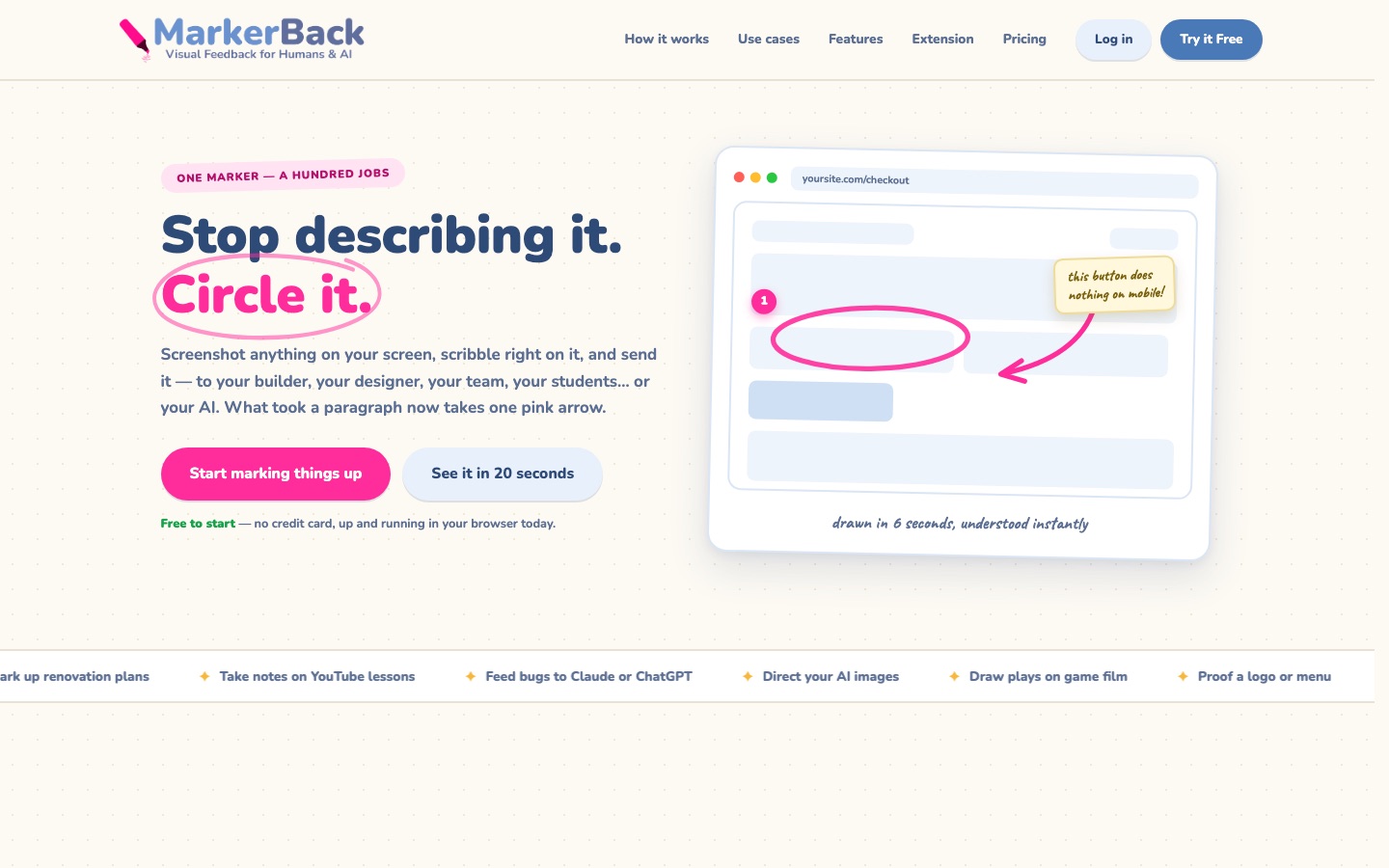 MarkerBack homepage