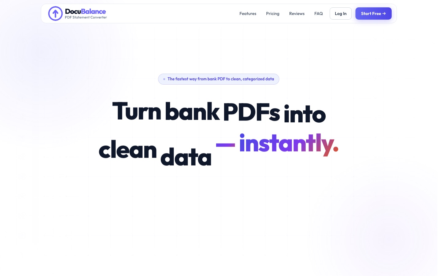 DocuBalance homepage